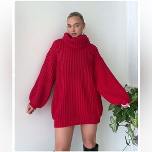 Cozy Red Turtleneck Sweater